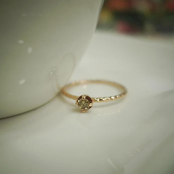 AN-Z JEWELRY - 14K Crown Point Cognac Ring