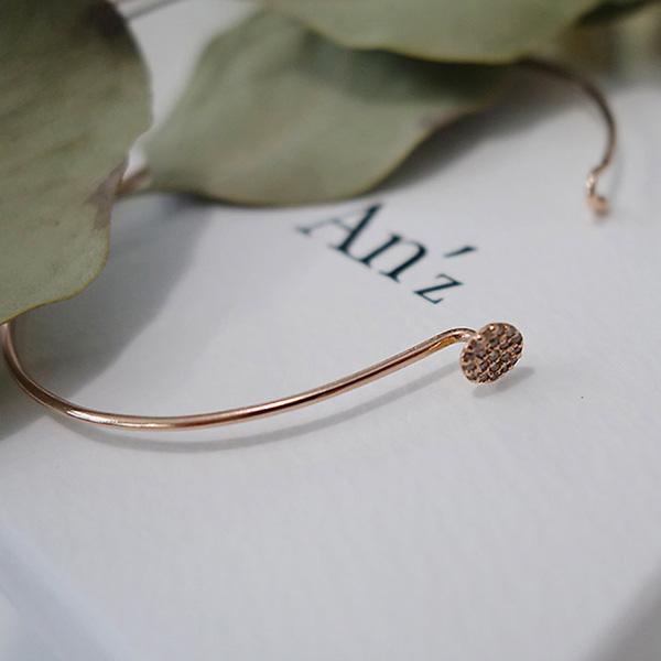 AN-Z JEWELRY - 14K Pink Gold Round Cubic Bracelet