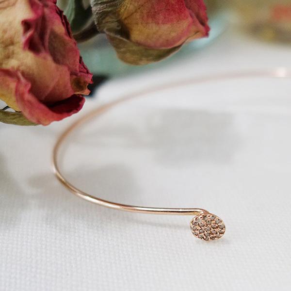AN-Z JEWELRY - 14K Pink Gold Round Cubic Bracelet