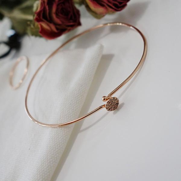 AN-Z JEWELRY - 14K Pink Gold Round Cubic Bracelet