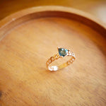AN-Z JEWELRY - 14K Triangle London Blue Topaz Ring