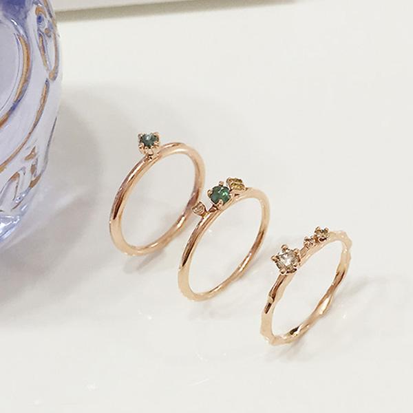 AN-Z JEWELRY - 14K Triple Diamond Ring