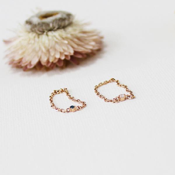 AN-Z JEWELRY - 14K Mini Diamond Chain Ring