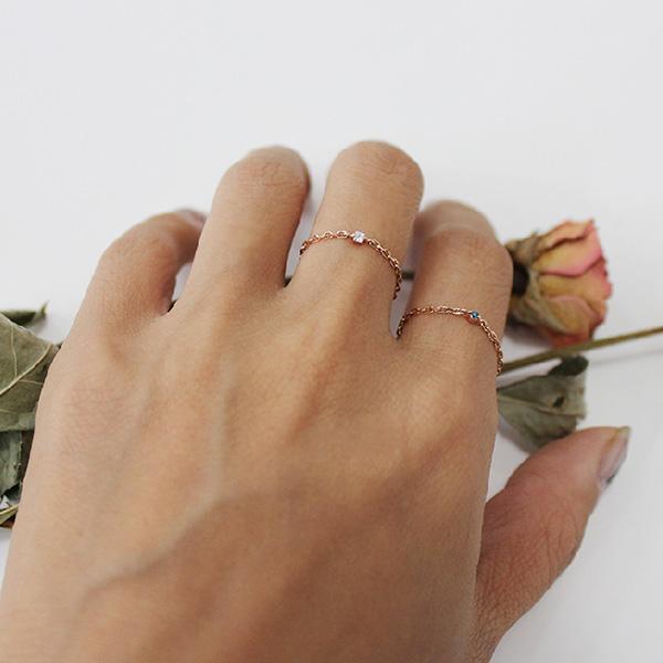 AN-Z JEWELRY - 14K Mini Diamond Chain Ring