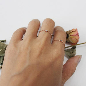 AN-Z JEWELRY - 14K Mini Diamond Chain Ring
