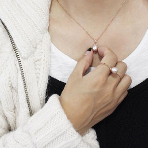 AN-Z JEWELRY - 14K Love Pink Pearl Necklace