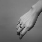 MABEL - Onyx Twisted Antique Silver Ring - Silver 925