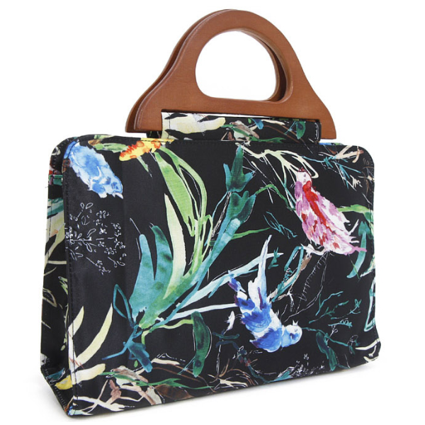 BILLY BAG - Bird Garden Wood Handle Tote