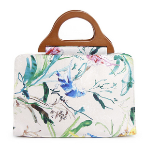 BILLY BAG - Bird Garden Wood Handle Tote