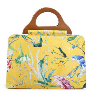 BILLY BAG - Bird Garden Wood Handle Tote