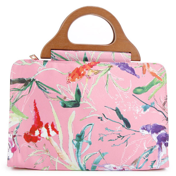 BILLY BAG - Bird Garden Wood Handle Tote