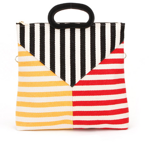 BILLY BAG - Cotton Stripe Mix Pattern Shoulder Bag