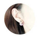 SOOOHO - Modepp Gold Ball Point Double Ball Earrings