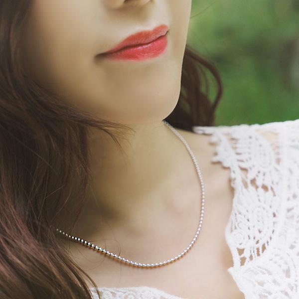 4XTYLE - 2Mm Sharon Ball Chain Necklace [Silve