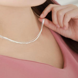 4XTYLE - 5-Line Unique Necklace [Silver]