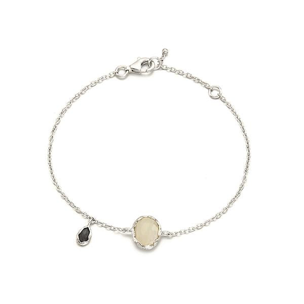 FFI - Silver Line Rainbow Moonstone Bangle