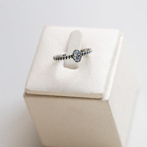4XTYLE - Oval Slim Line Ring - Silver