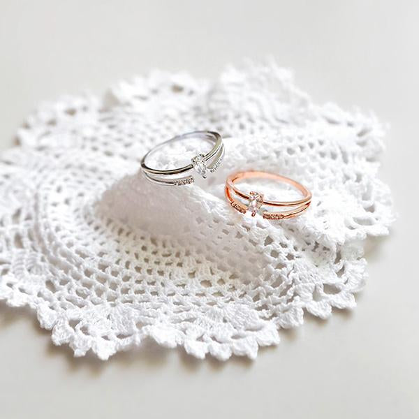 4XTYLE - Water Drop Line Ring - Silver
