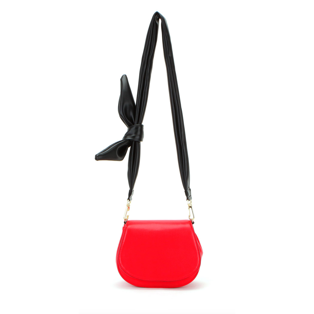 BILLY BAG - Ribbon Strap Half Moon Shoulder Bag