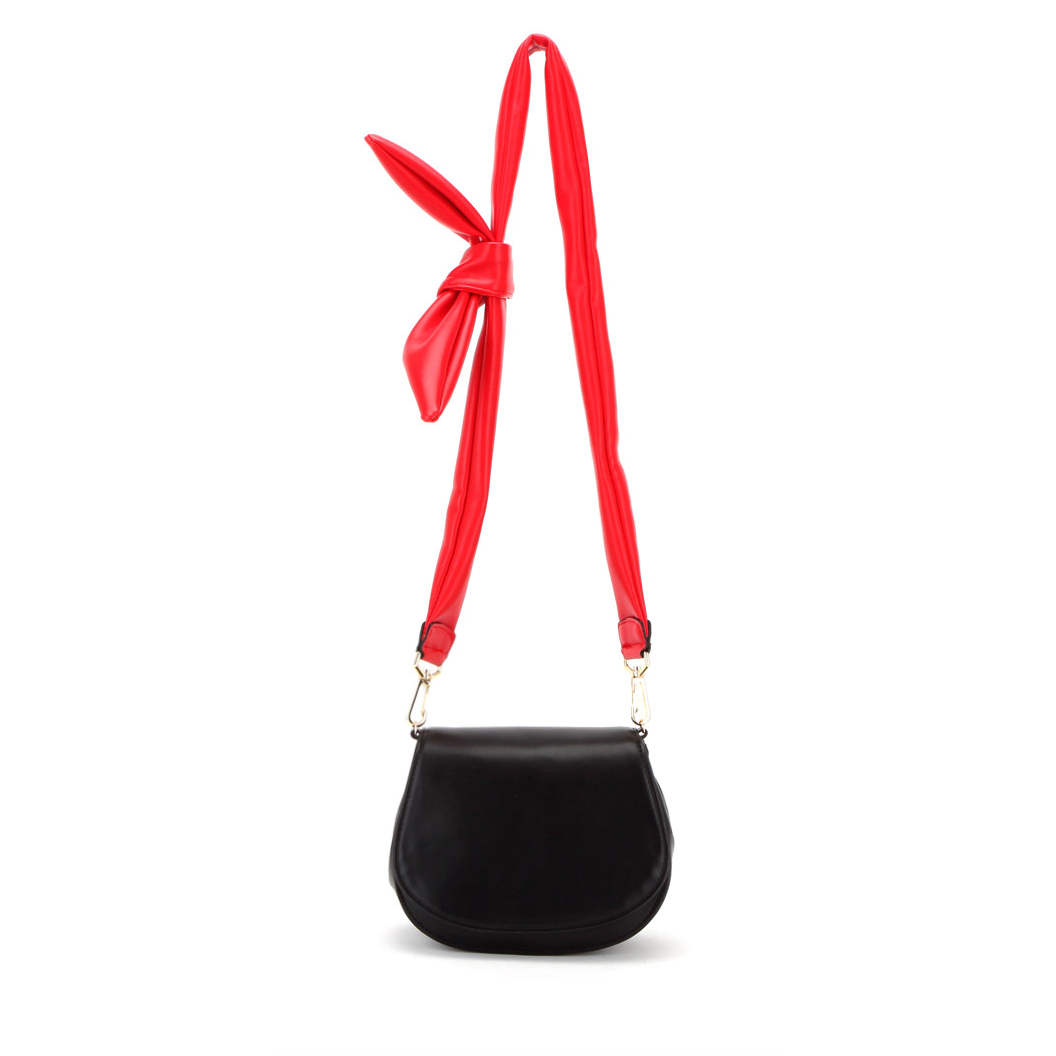 BILLY BAG - Ribbon Strap Half Moon Shoulder Bag