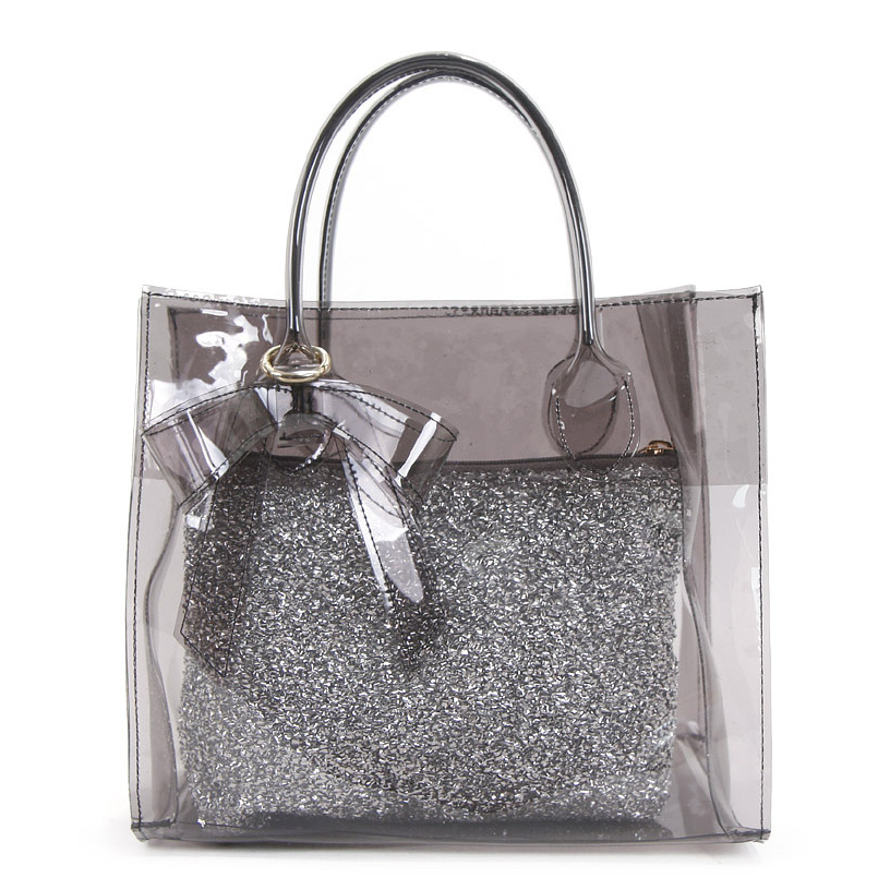 BILLY BAG - Pearl Pouch Transparent Beach Ribbon Tote