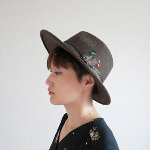 LA RENTREE - Wool Fedora - Bokashi Brown